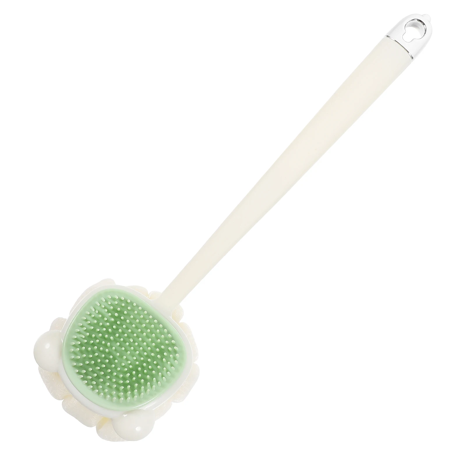 

Long H Shower Brush Soft Bath Scrubber Grey Bath Back Brush Silicone Dual Sided Family Gentle Cleansing Durable