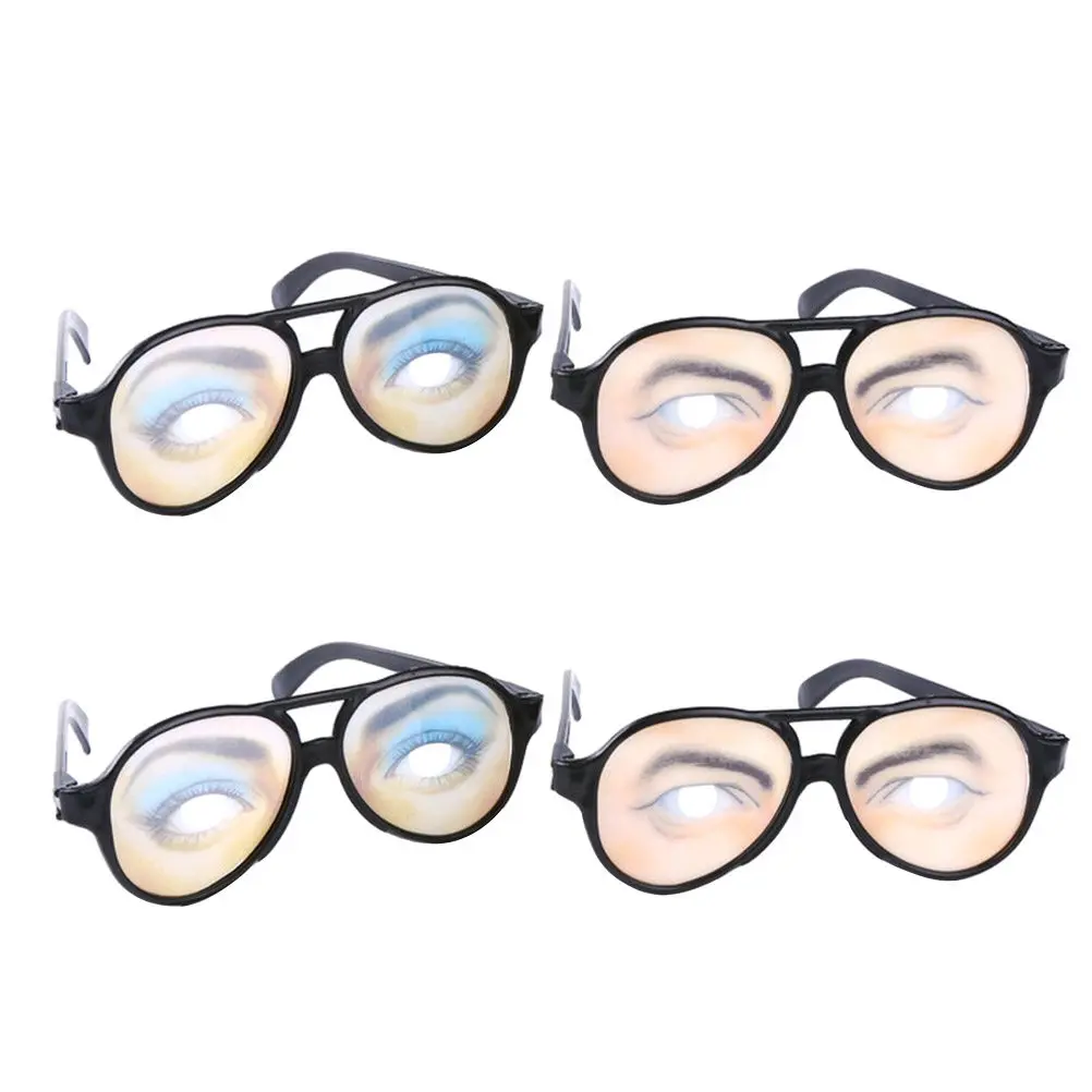 4Pcs Novelty Shaped Eyewear Funny Party Glasses Costume Accessories Photo Props Flexible Frame for Adults Kids Cosplay