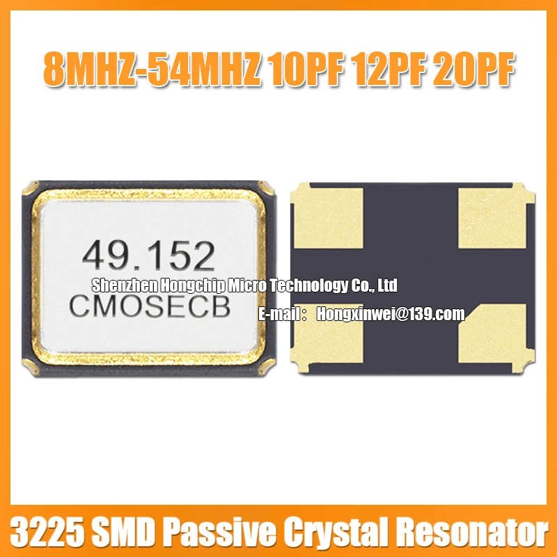 10PCS 3225 49.152M 49.152MHZ SMD Passive Crystal Resonator 8PF 10PF 12PF 20PF 10PPM 2P High Precision Quartz Resonator