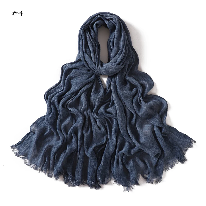 180*65cm Tie-dye Crinkle Rayon Hijabs für Frauen Muslimischen Schal Schals Plain Damen Atmungsaktive Stirnband Femme turban Ramanda – Detail 20