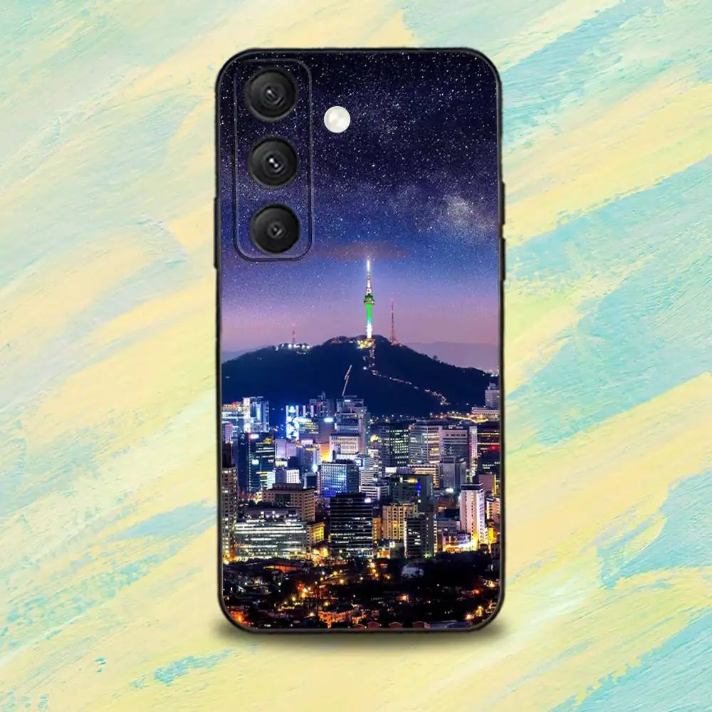 SEOUL T-Travel Südkorea Handyhülle für Samsung S25, S24, S10, S22, S21, S20, S23, Ultra, Plus, Lite, FE, weiche Silikon-Schutzhülle