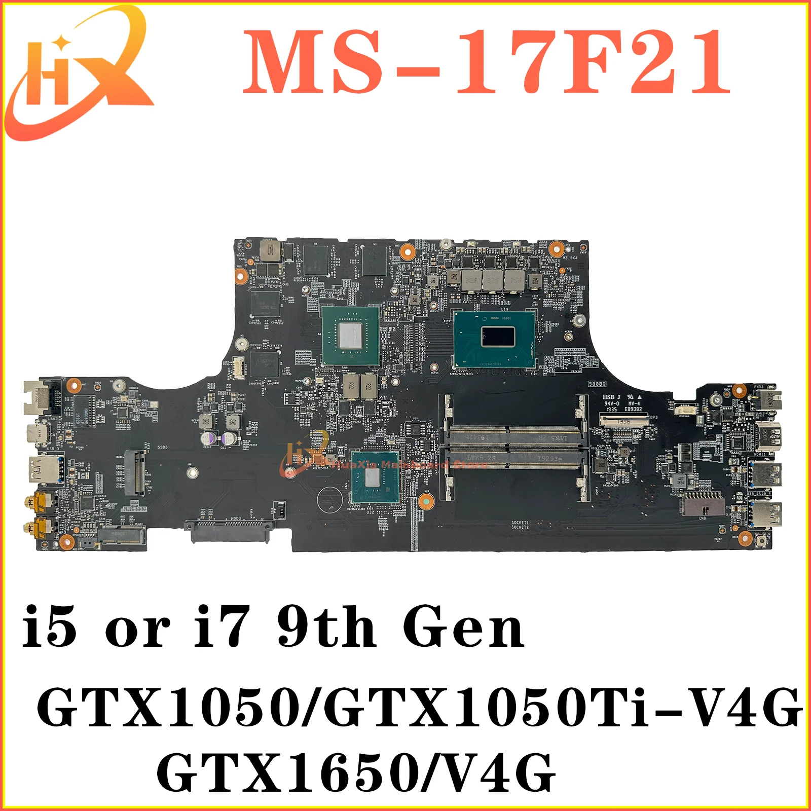 

Mainboard For MSI MS-17F21 MS-17F2 GF75 Laptop Motherboard i5 i7 9th Gen GTX1050 GTX1050Ti GTX1650 V4G 100% TEST OK