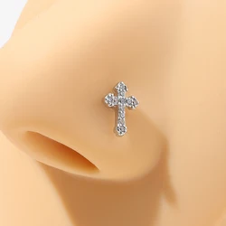 20G L Shape Cross Nose Piercing Ring Nose Stud Surgical Steel Nostril Pin Septum Piercing Nez Dangel Nariz Pircing Nose Hoop