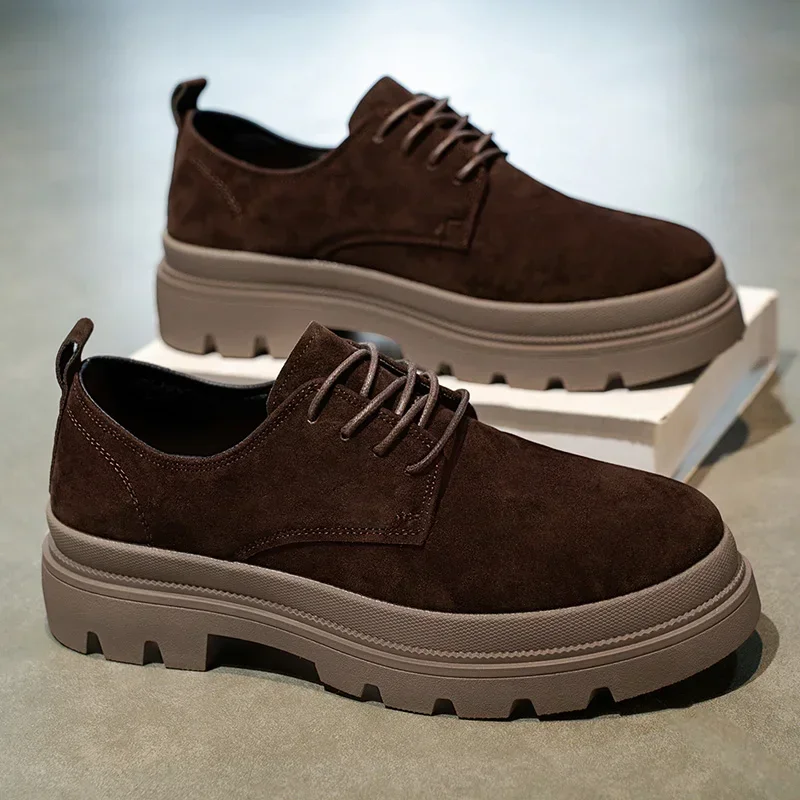 

Men's Thick Soled Business Walking Casual Shoes Fashionable Versatile and Simple Formal Outdoor Trekking Sneakers Breathable