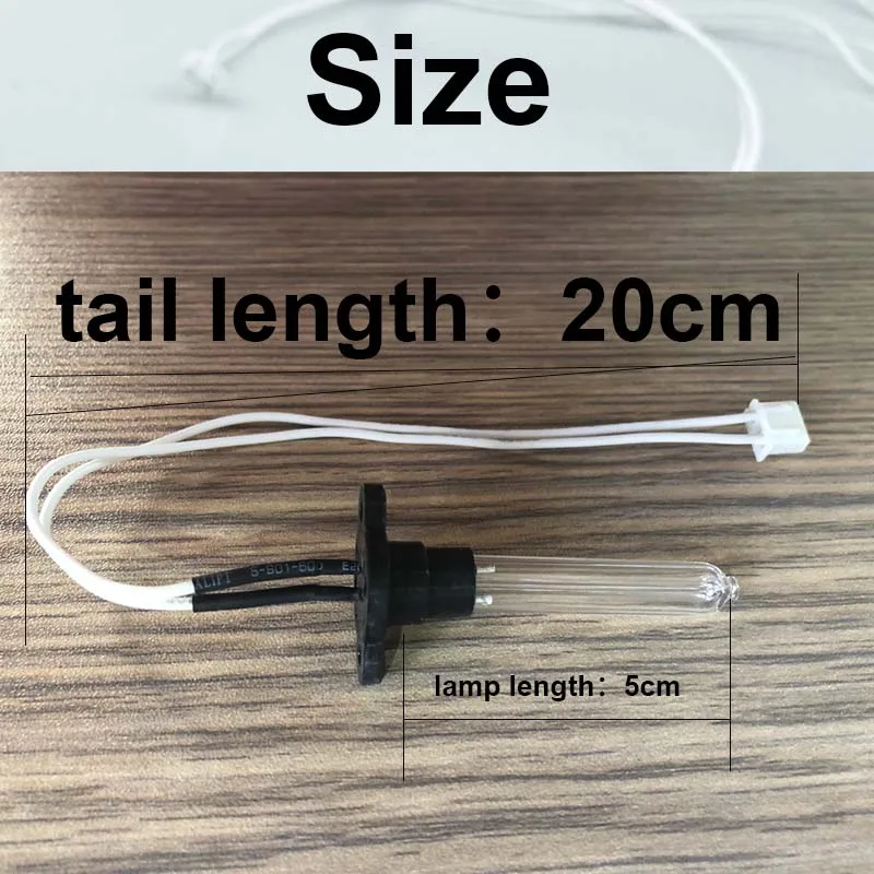 2W UV Lamp Sterilization Waterproof Fish Tank Toilet Disinfection 50mm Quartz Glass DC5V Dedicated Power Strip