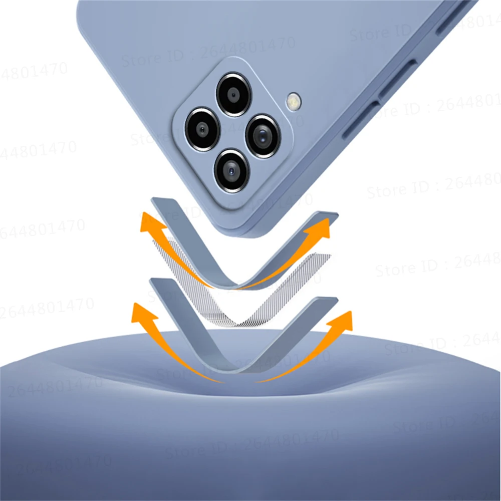 Original Square Liquid Silicone Cases for Samsung Galaxy A22 A32 A42 A52 5G 360 Protective Soft Shockproof A52S A72 Phone Covers