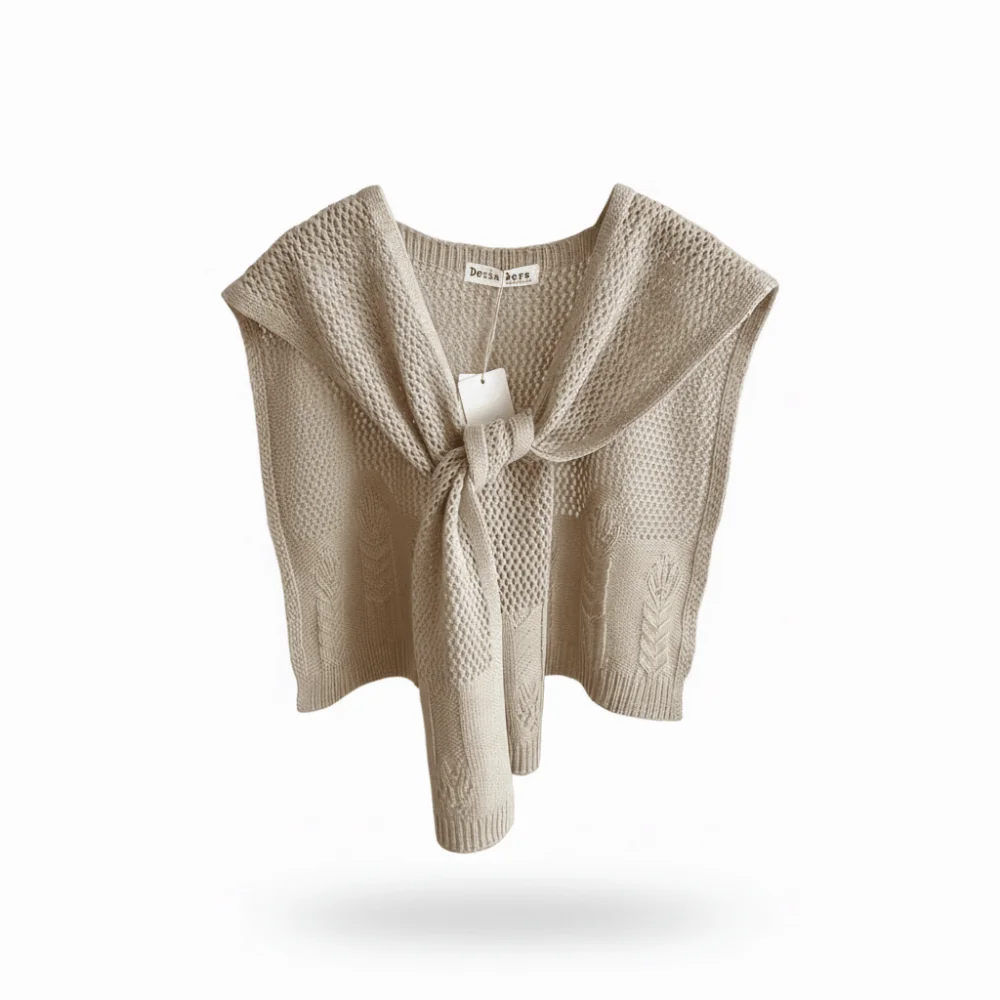 

Multicolor Knitted Shawl Multi-functional Hollow Thin Knitting Outfit Shawl Lengthen Widen Slimming Neck-protecting Vest