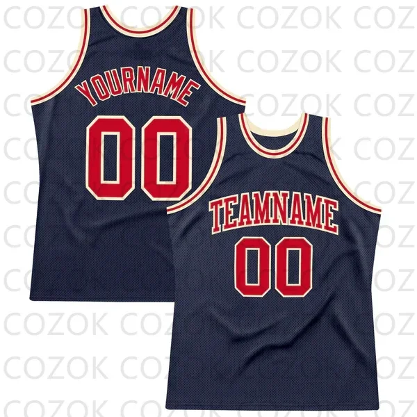 Custom Dark Blue Colour Series Basketball Jersey Basketball Tank Tops O-neck for Men Personalized Team Unisex Top