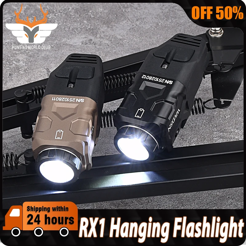 

WADSN Pistol Light RX1 Hanging Flashlight 800 Lumens MINI Scout Light Metal Hunting Spotlight Airsoft White LED Lamp 20mm Rail