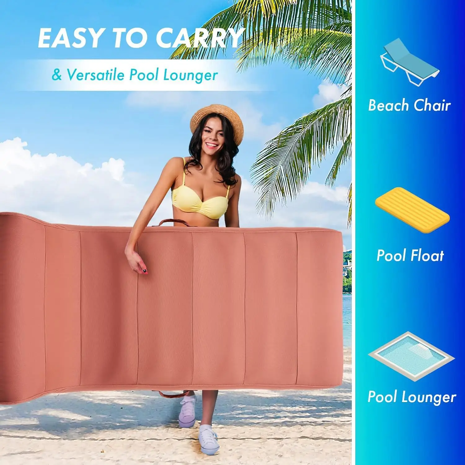 Cross-border New Lazy Inflatable Sofa Outdoor Lawn Beach Waterproof PVC Fabric Cover Foldable Portable Lounger Water Mat