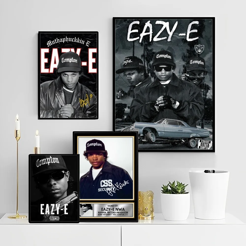 West Coast Hip Hop Rapper Eazy E Anime Posters Sticky Waterproof Paper Sticker Coffee House Bar Kawaii Room Decor