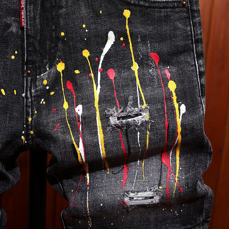 High end summer thin denim shorts for men with stretch, slim fit, straight leg, fashionable and trendy brand cropped pants