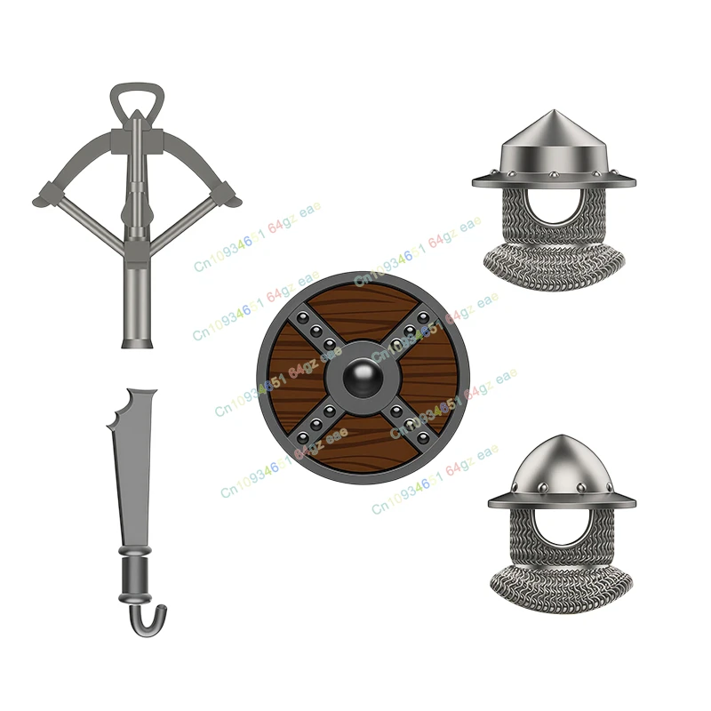 YL012 011 Grey Heavy Armor Knights Medieval militia Soldiers mini Building Blocks Accessories Models Children's Toys GIfts