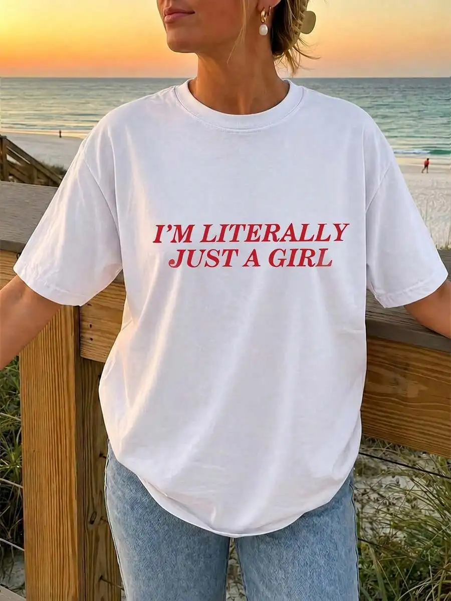 Women's Casual Slogan Graphic T-Shirt, Crew Neck Short Sleeve Tee With 
