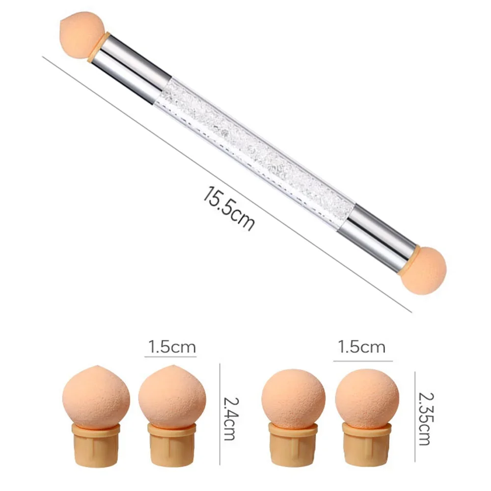 5Pcs Set Nail Brush Gradient Sponges Art Brushes Pen Acrylic Gel Glitter Powder Picking Dotting Tools