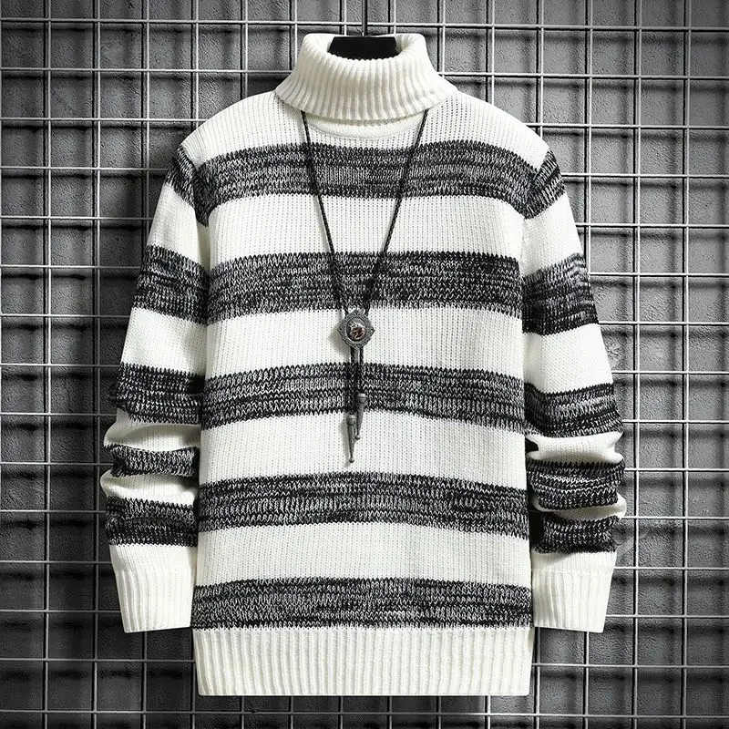 Men's Knit Sweater Long Sleeve Autumnr and Winter Pullovers Male Korean Popular Clothes Reviews Streetwear Woven Casual Knitwear