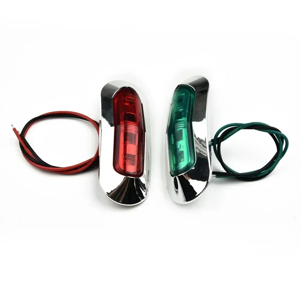 2 pçs barco luz de navegação deck à prova dwaterproof água arco pontão luzes vermelho verde led 12-24v lâmpada de sinal de vela iate luz de