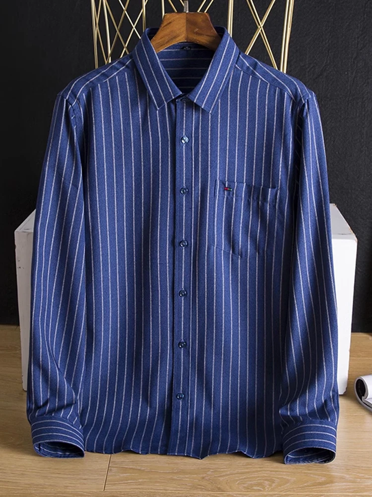 

Ice Silk Long Sve irt Men's Casual Sle Stand Fit Faion Urban Youth Daily Wear Label Removed Busin Casual Strip...