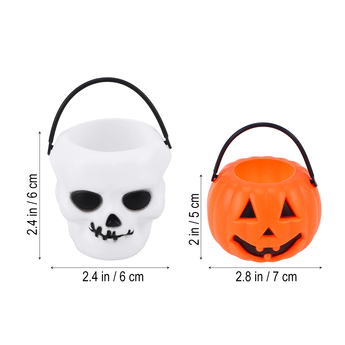 

24pcs Halloween Portable Pumpkin Shape Bucket Skull Bucket Trick or Treat Candy Pail Holder ( Pumpkin Buckets and