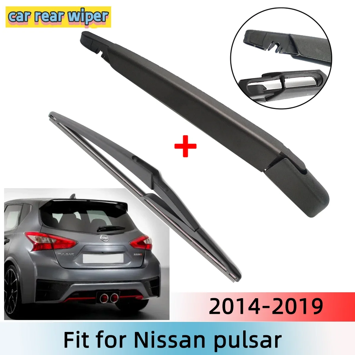 

Rear Wiper Blade & Arm Set Kit For Nissan pulsar 2014--2019 Windshield Windscreen Rear Window