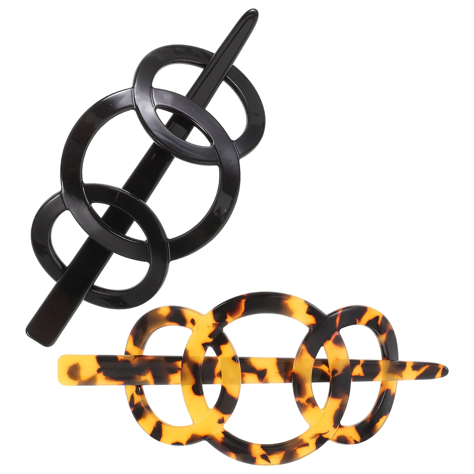 

2 Pcs Retro Hair Clips Large Claw Tortoise Shell Vintage Accessories Creaseless Bobby Pins Styling Tools