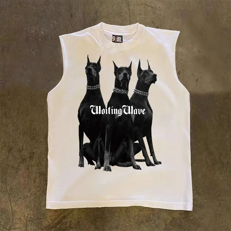

Juspinice Men Printed Vest Summer O-neck Loose Sports Basketball Uniform Fitness Fashionable Sleeveless T-shirt Gym Clothing