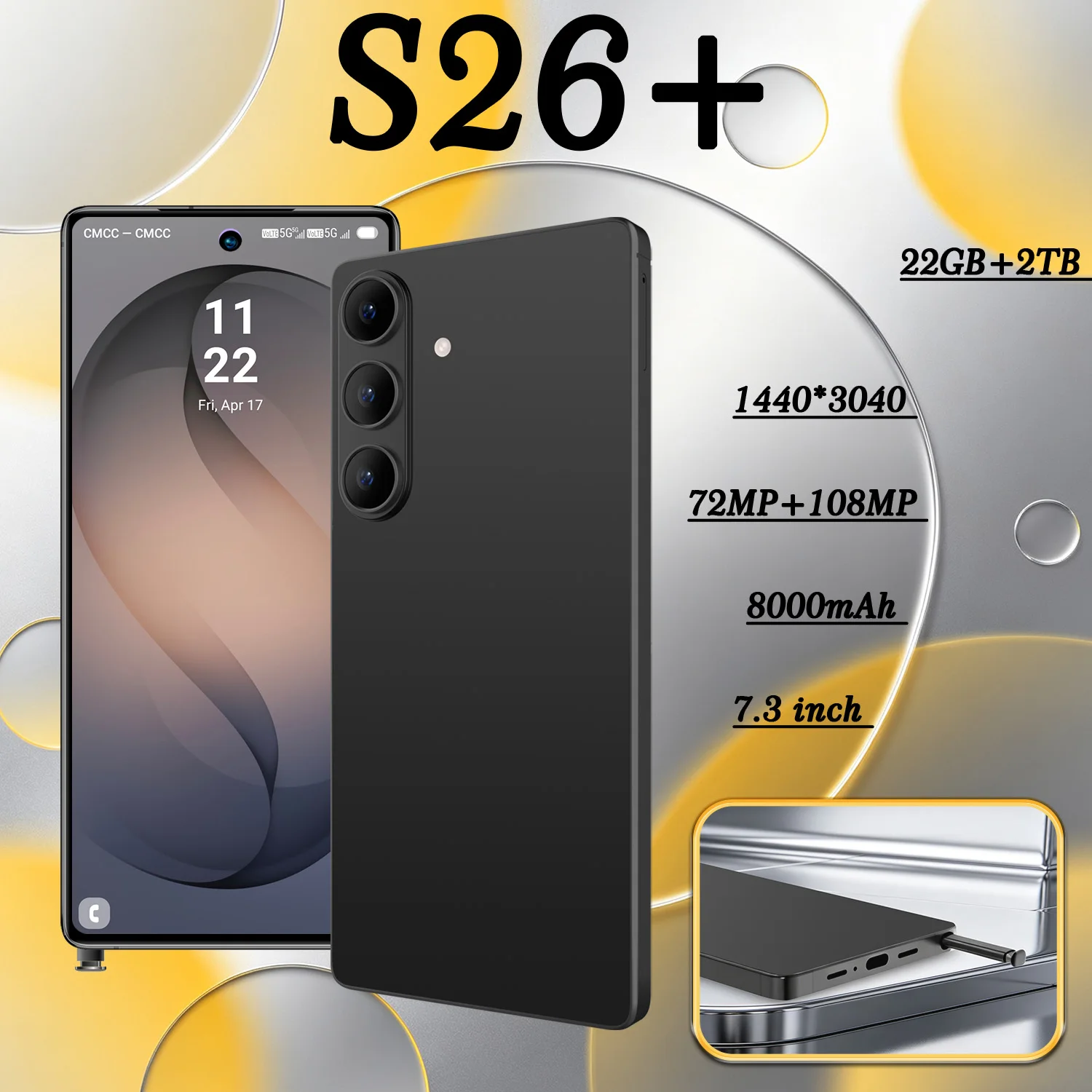 

High Quality 2026 New S26+ original intelligent 4G 5G dual card dual standby system global version 8000mAh battery Arrival