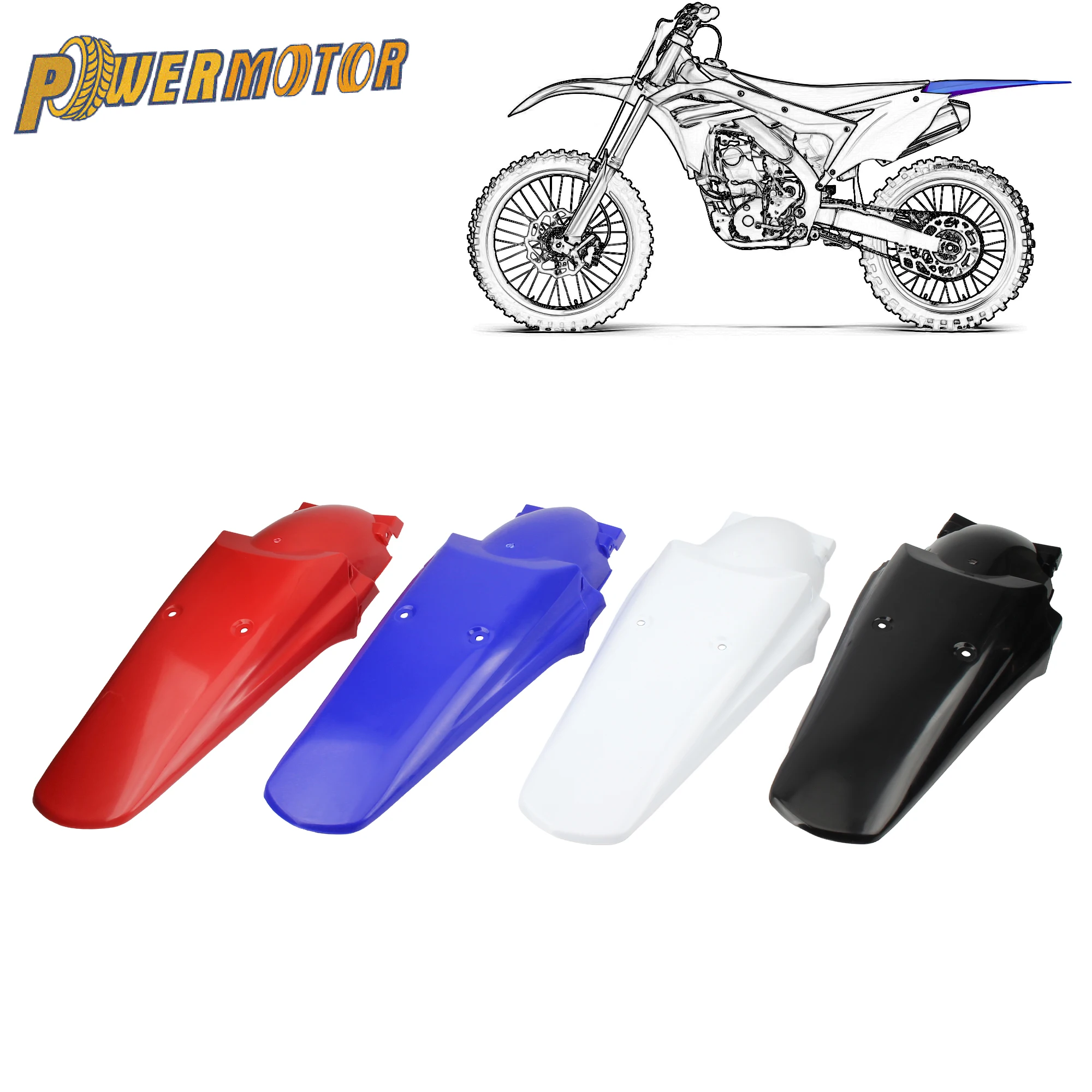 Motorcycle Rear Fenders For Honda XR 250 R XR 400R For Yamaha YZ WR 250 450F For Kawasaki KX KL250 Motocross Extended Tailgate