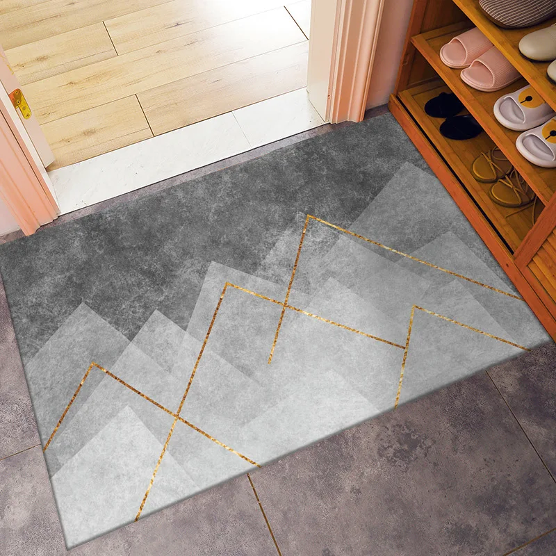 Door foot pad crystal velvet carpet door entry door carpet dirt-resistant home entry non-slip mat