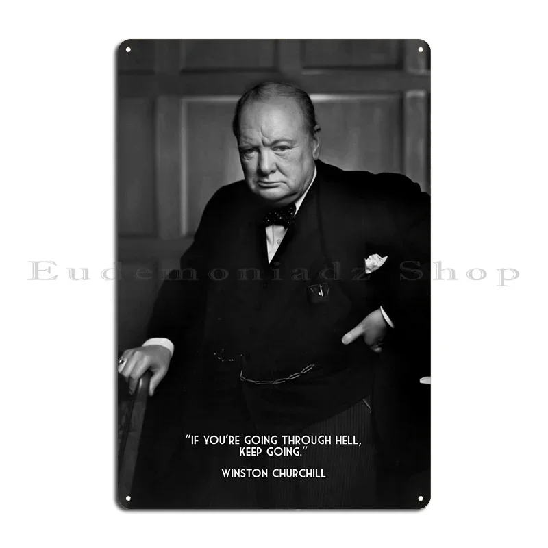 Prime Minister Winston Churchill quote poster high quality 300 dpi high resolution Metal Plaque Rusty Wall Pub Tin Sign Poster