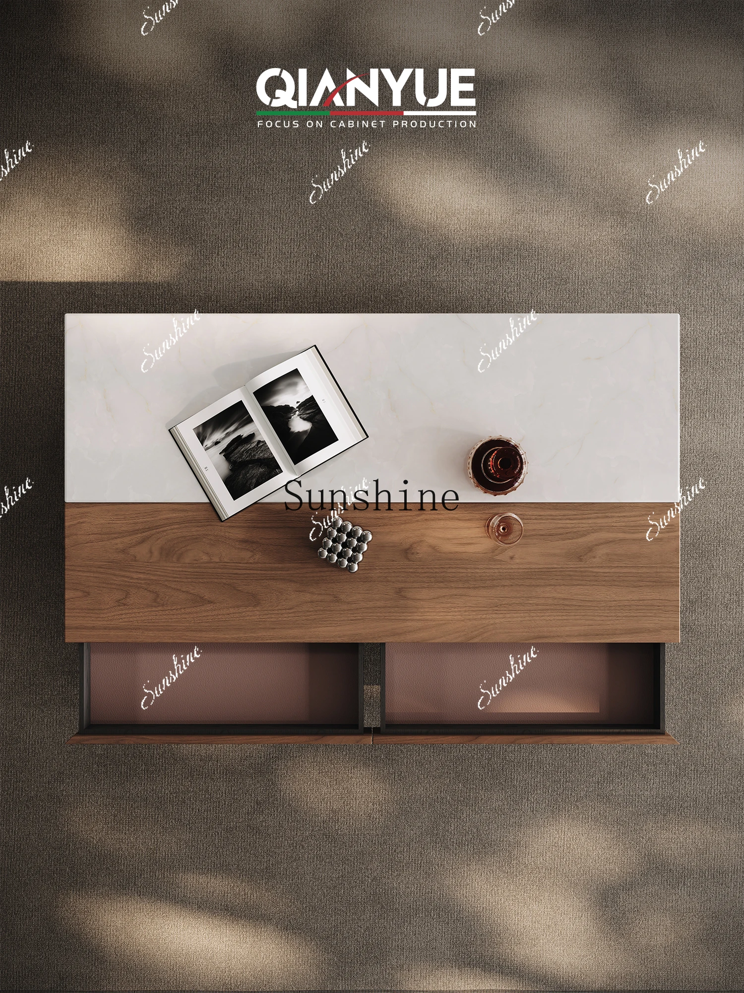 Italian minimalist natural stone coffee table, villa design, high-end medieval styleP