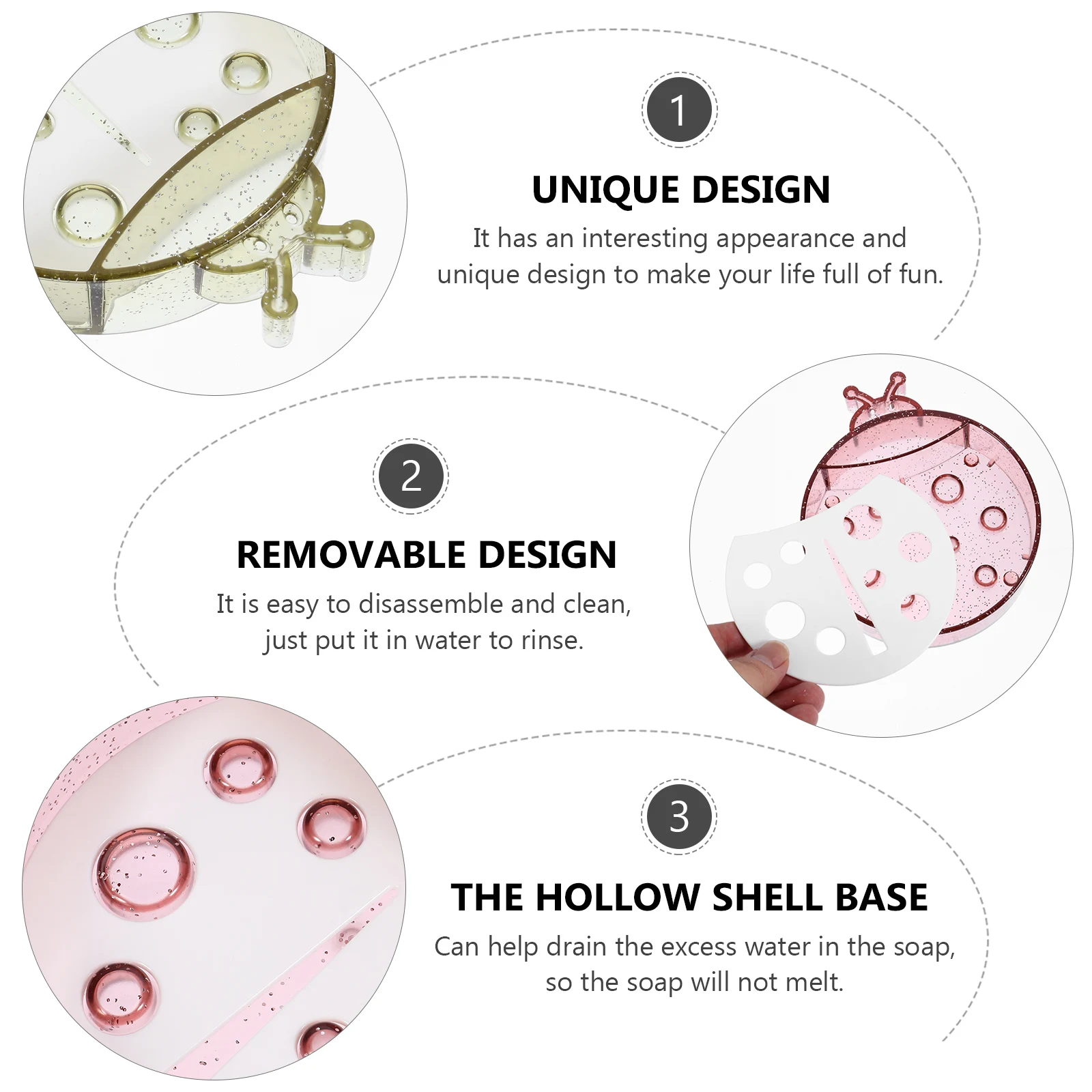 

3 Pcs Drain Soap Box Holder Bathroom Drainers Modeling Creative Cartoon Dish Travel