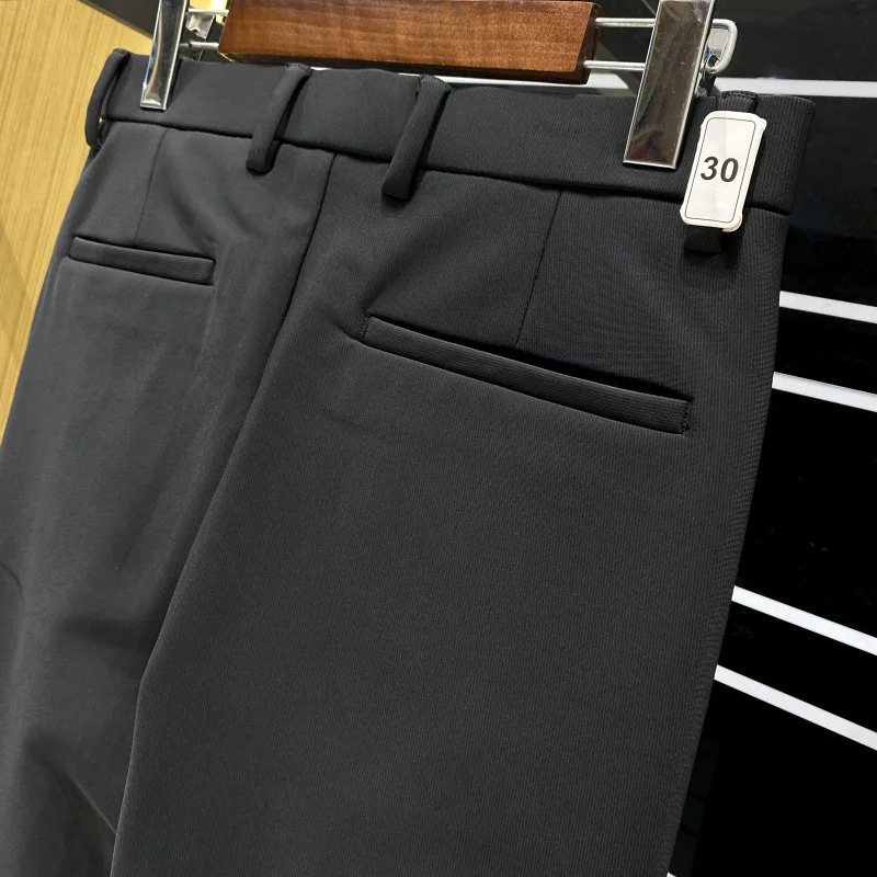 

Tooti Strip Thiened Casual Pants for Men High Elastici Anti-Wrinkle Cone ape Autumn Winter Straight Leg T...