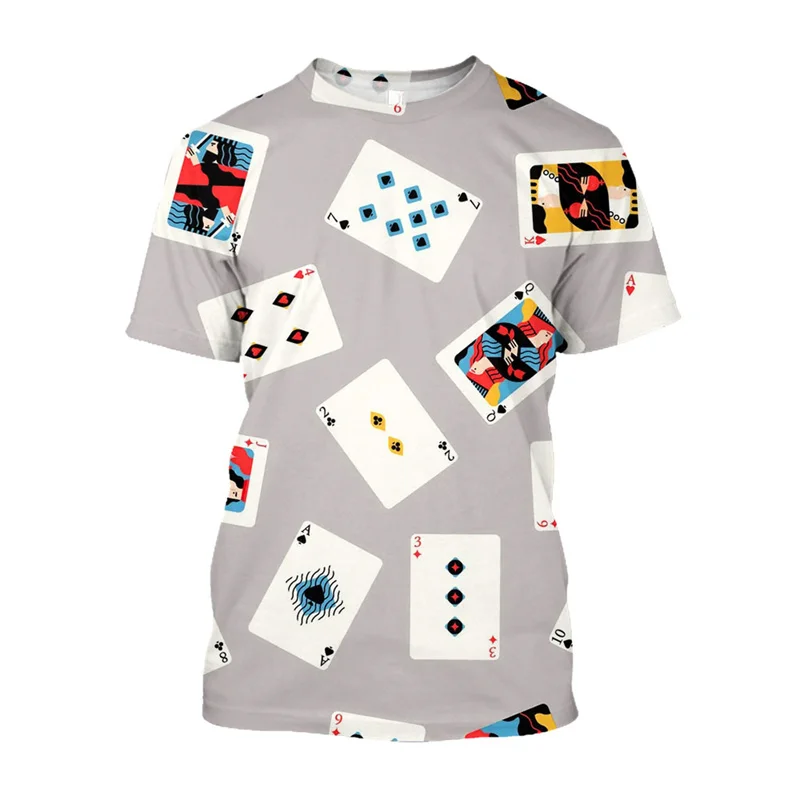 Męska koszulka z nadrukiem 3D z grafiką do pokera Kasyno Streetwear Poker Gra Tshirt Moda Oversize Odzież męska z krótkim rękawem