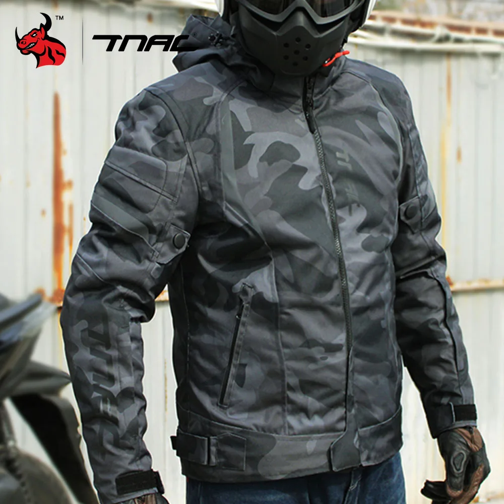 TNAC-Chaqueta de motocicleta para hombre, equipo de protección de 5 piezas, malla transpirable, talla M-5XL