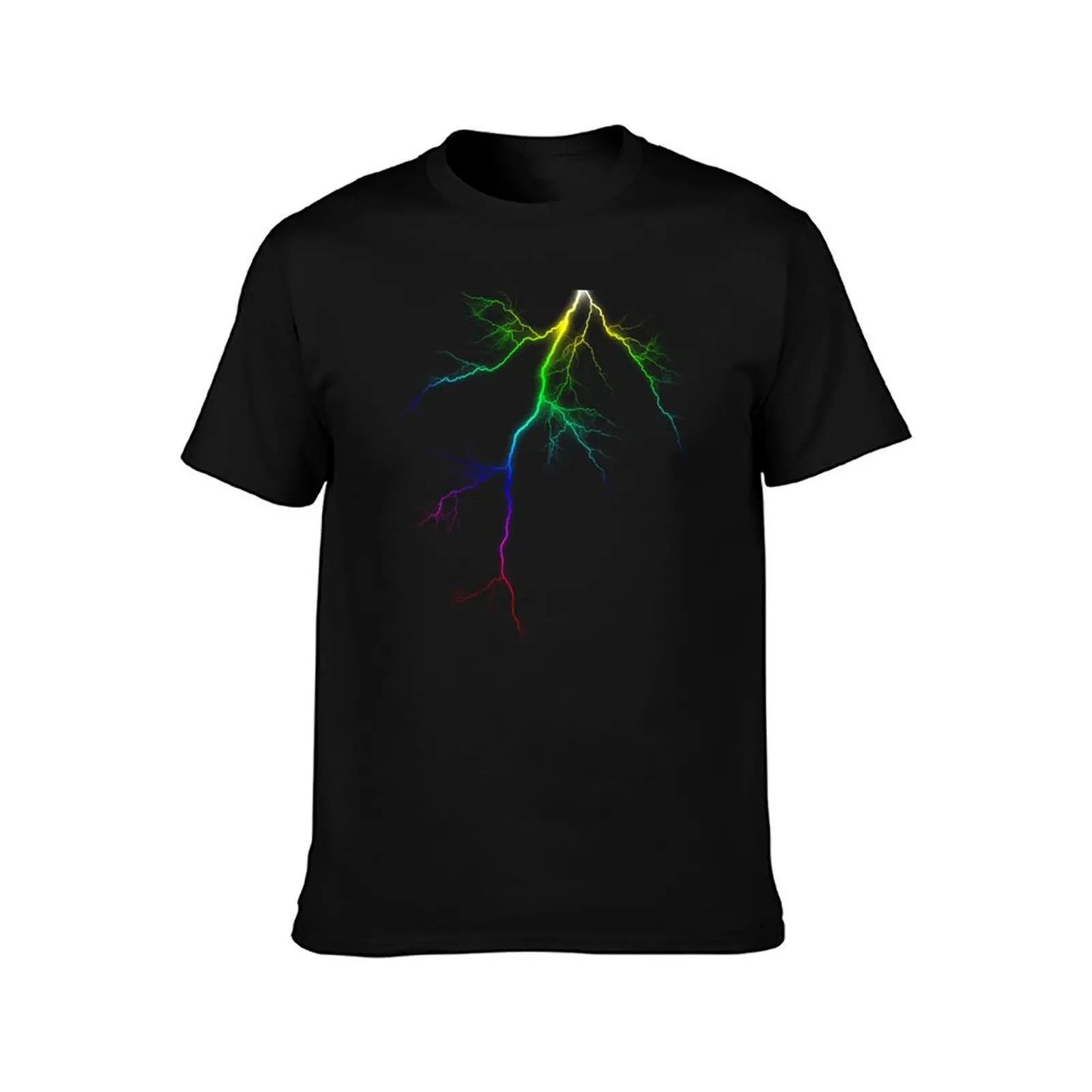 Lightning Bright Colorful thunder and lightning T-Shirt Basic Casual Wear Short Sleeve Top