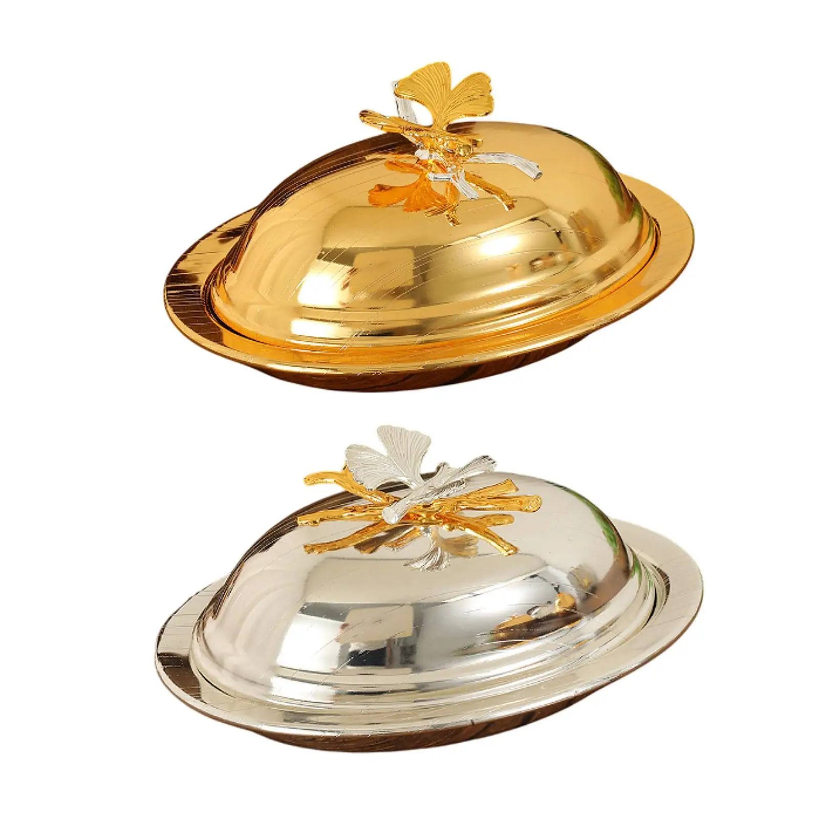 

Butter Dish Keeper Multipurpose with Lid Food Container Snack Plate for Dining Rooms Restaurants Buffets Hotels Living Rooms