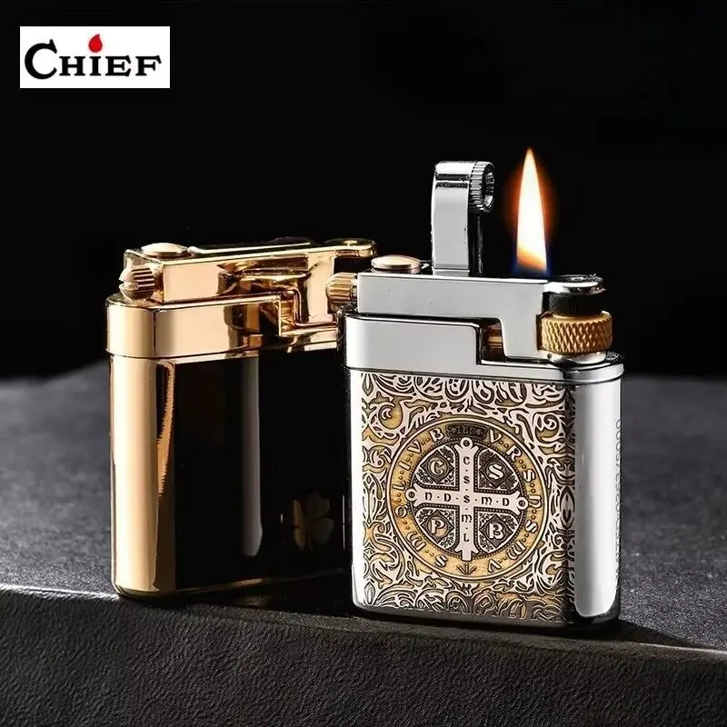 

Personalized High-end Pure Copper Men's Lighter, Durable Sealing Movement, Grinding Wheel Ignition, Oil Machine, Holiday Gift