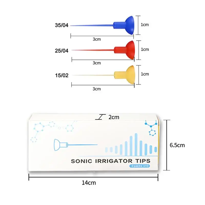 20Pcs Endo Activator Wireless Ultrasonic Washing Tooth Tip Dental Sonic Irrigator Tips Yellow/Blue/Red