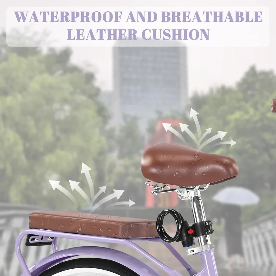 Складной пляжный велосипед Cruiser для женщин, 24 26-дюймовые велосипеды для женщин, 7-скоростной велосипед с корзиной, складные велосипеды для взрослых и женщин