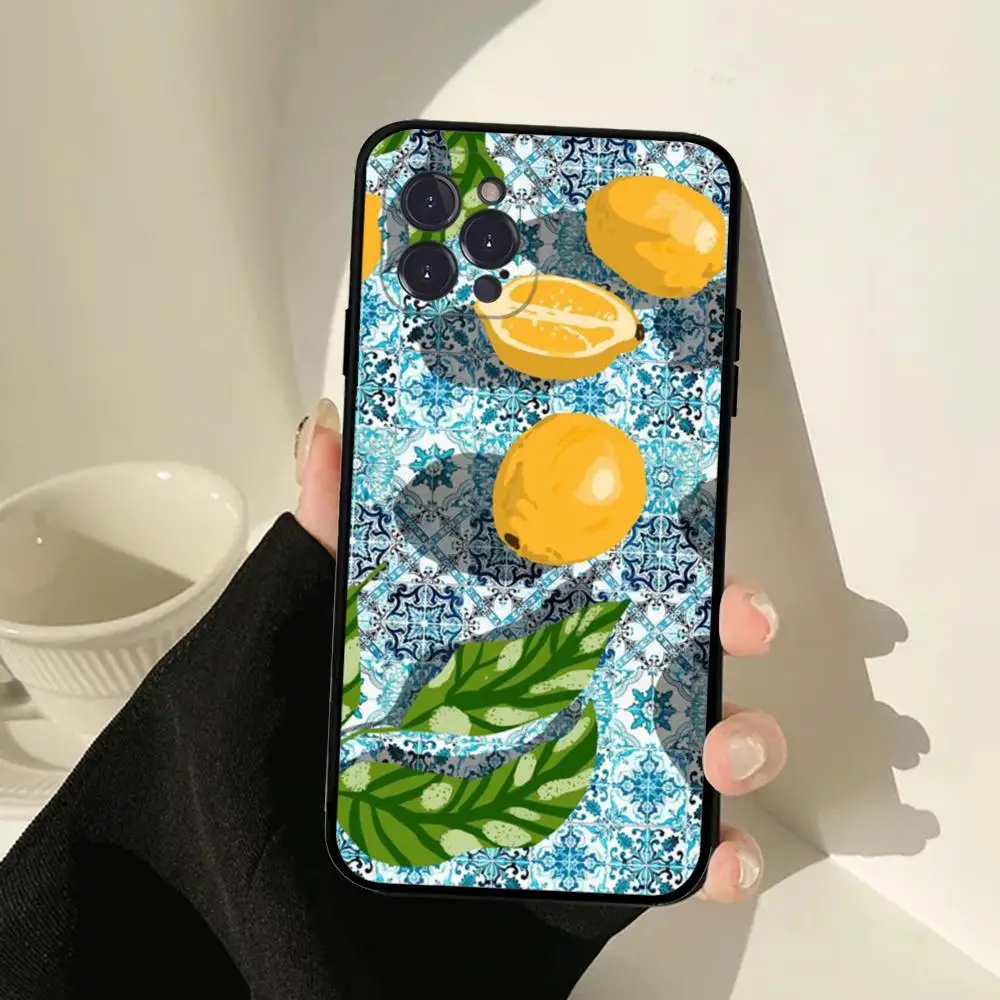 Mediterranean Lemon Phone Case For IPhone 15 14 13 12 Mini 11 Pro XS Max X XR SE 6 7 8 Plus Soft Silicone Cover