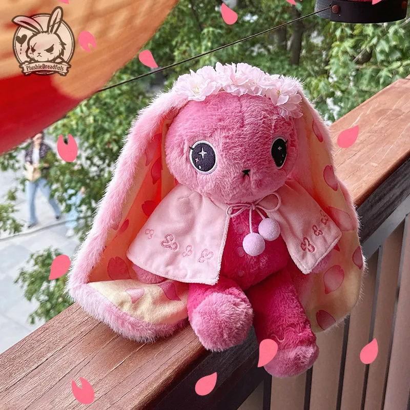 Plushie Dreadfuls Cherry Blossom Pink Plush Rabbit Soft Stuffed Bunny Toy Cute Home Decoration Holiday Gift For Adult