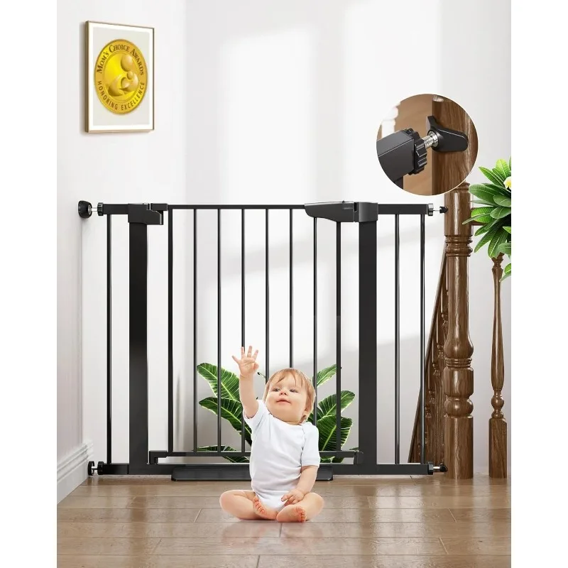 

29.7-40.6" Baby Gate for Stairs, Baby Essential Safety Gate, Mom's Choice Awards Winner-Dog Gate for Doorways, Pressure M