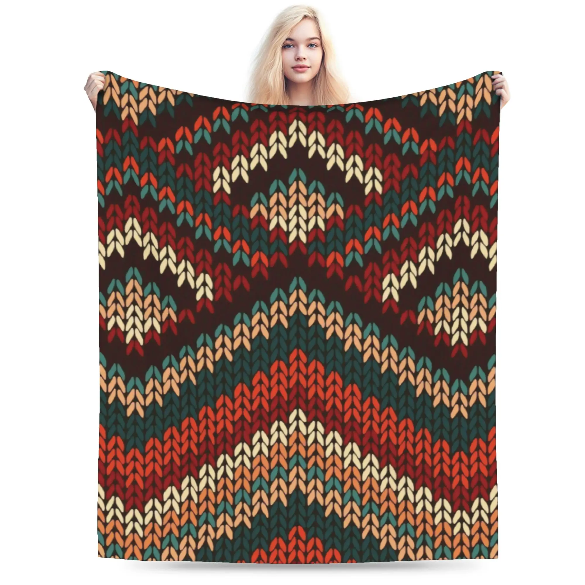 Custom Morocco Culture Style Blanket Soft Flannel Fleece Warm Tifinagh Amazigh Throw Blankets for Home Bedroom Couch Bedspreads