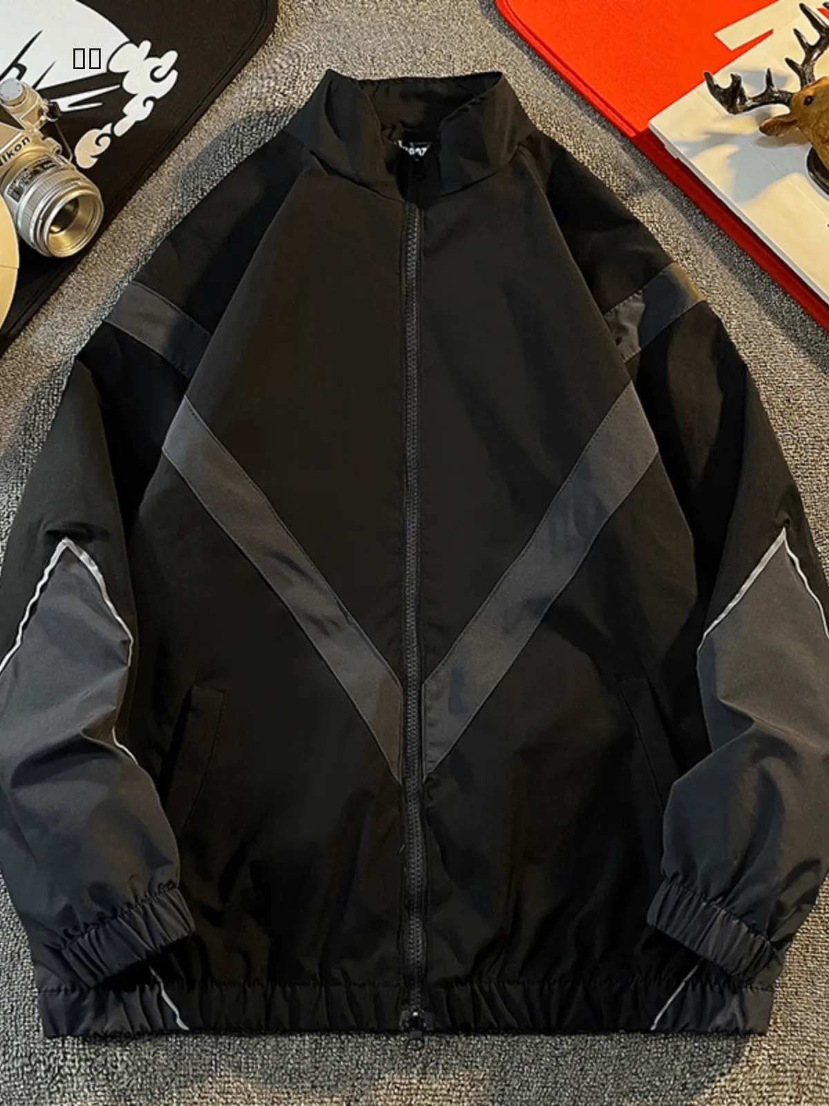 

Мужская демисезонная ветровка-тренч American Sle свободного кроя, с лоскутным дизайном, водонепроницаемая, спортивная, повседневная, для пар