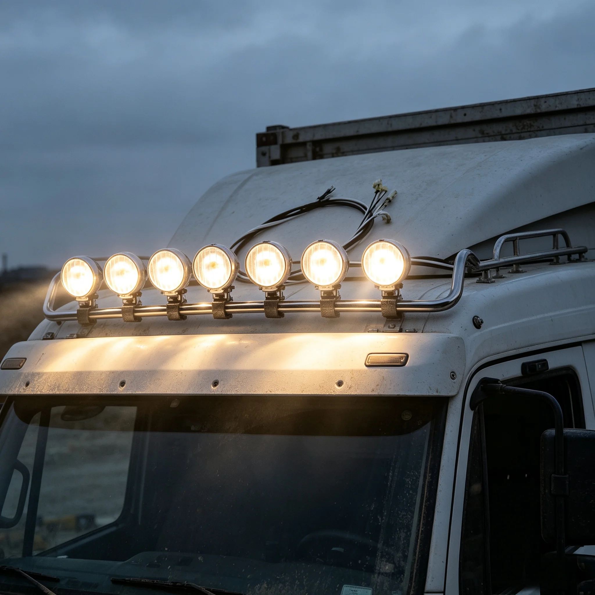 RC 1/14 High Top LED Spotlight for Tamiya Hydraulic Excavator Loader Dump Truck for SCANIA MAN VOLVO Trailer Tipper DIY Parts