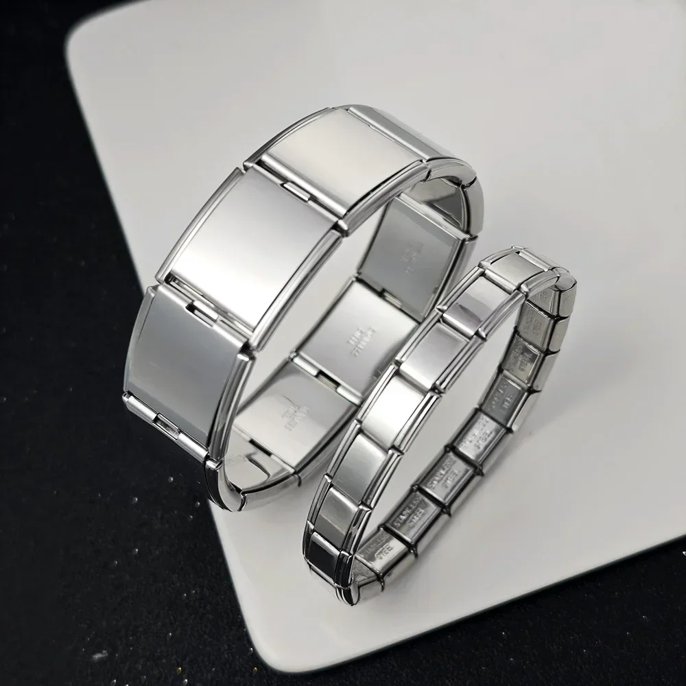 Italian Charm Bracelets For Woman Men Daily Party Holiday Gift Stainless Steel Bangle on Hand Colorful DIY Making - detail 22