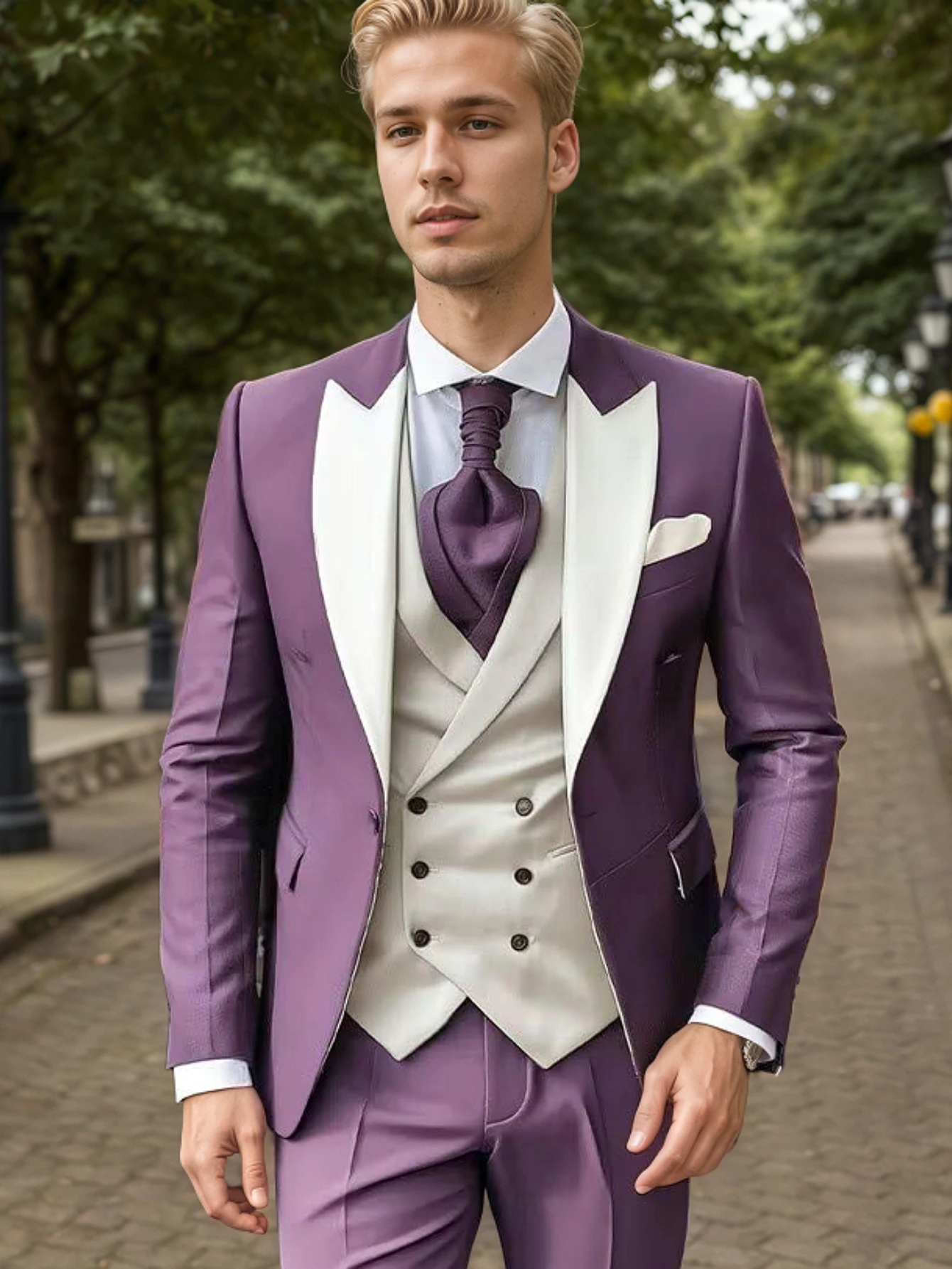 

Mens 3 Piece Suits for Men Slim Fit Wedding Tuxedo Suit Fashion Formal