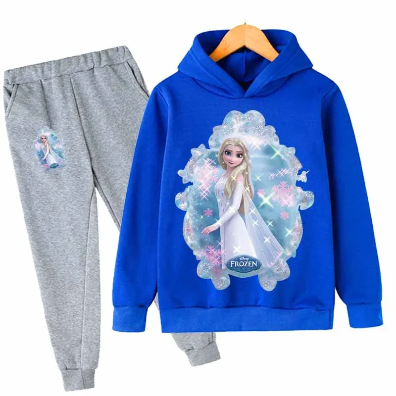 Disney Frozen Kids Tracksuit Girls Clothes Set Frozen Elsa Hoodies and Pants Children Sportwear Clothing Fashion Sport Suit