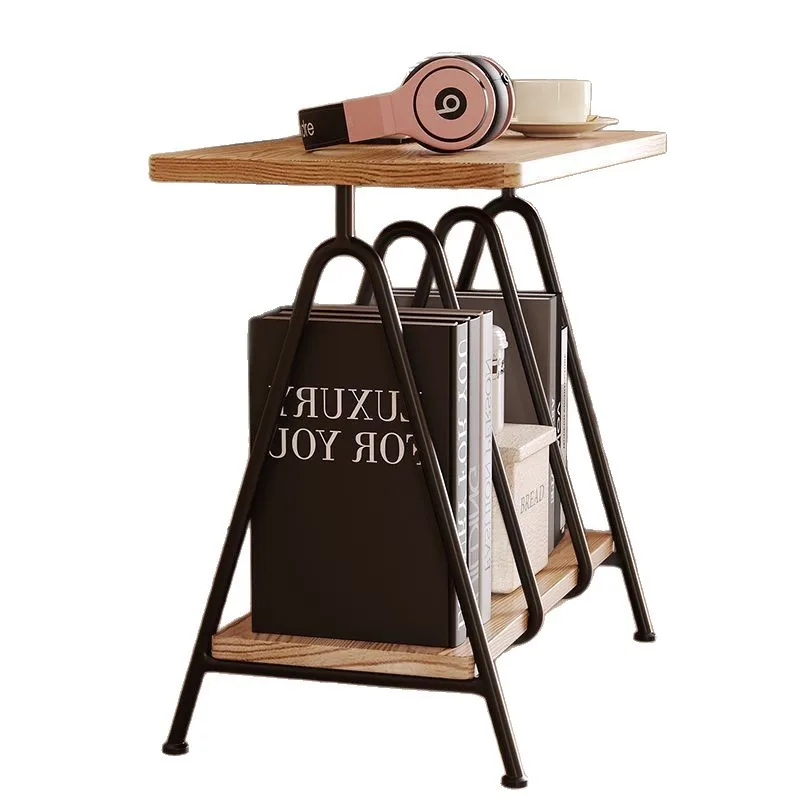 Cream wind bookshelf, bedroom wrought iron bookshelf, office small bookshelf, small bookshelf floor shelf